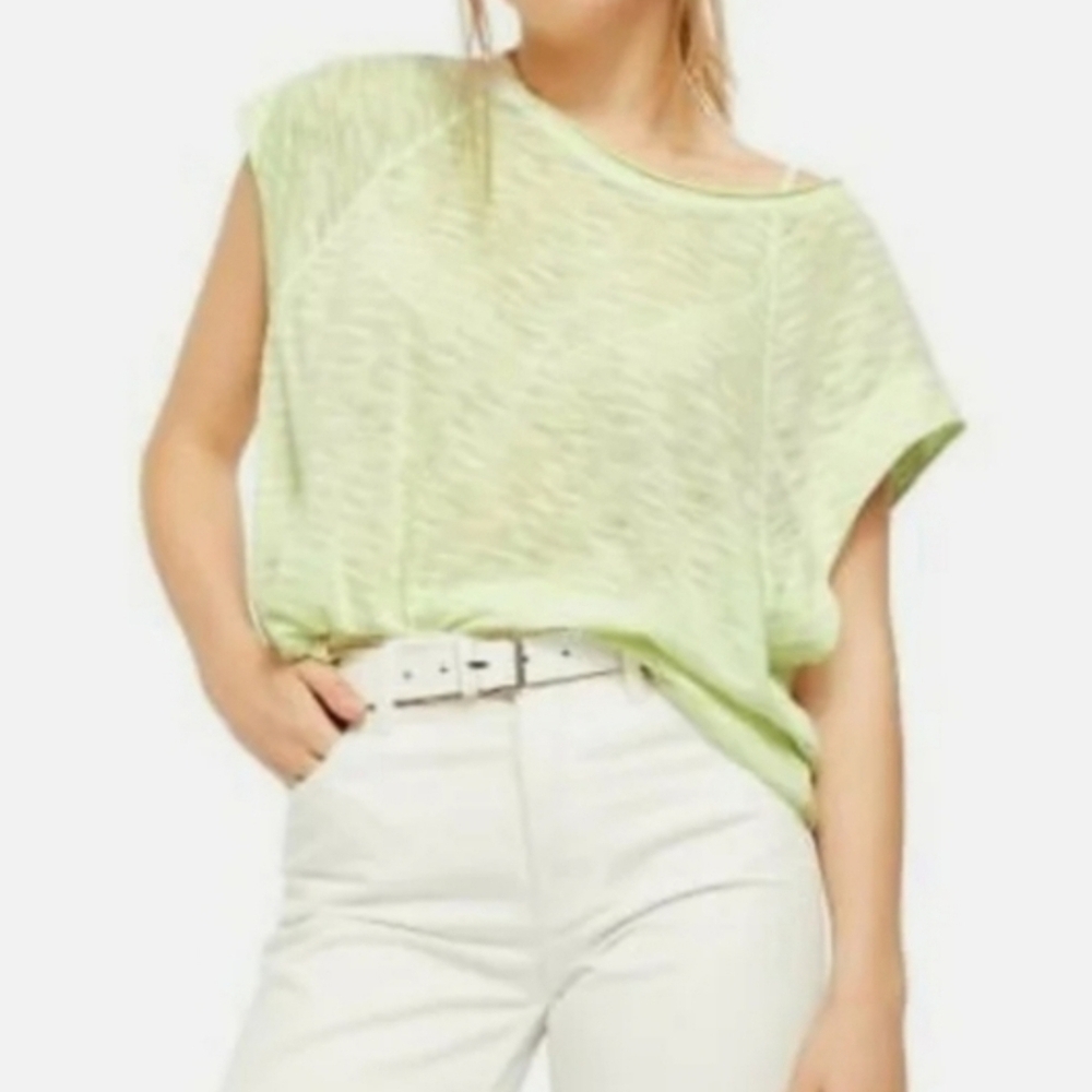 We The Free neon lime combo oversized t-shirt